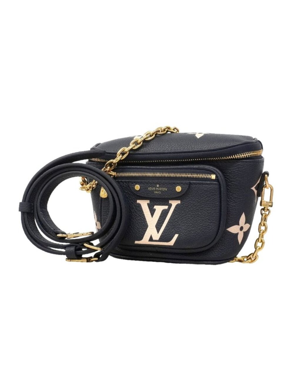 Louis Vuitton Shoulder Bag Monogram Empreinte Bicolor Mini Navy Cream